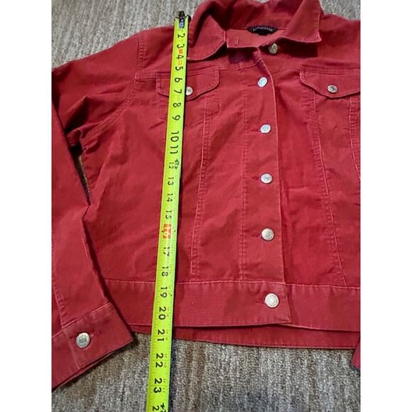 Lands' End Corduroy Trucker Jean Jacket Stretch Women's Pink Size L (14-16) - Picture 3 of 6